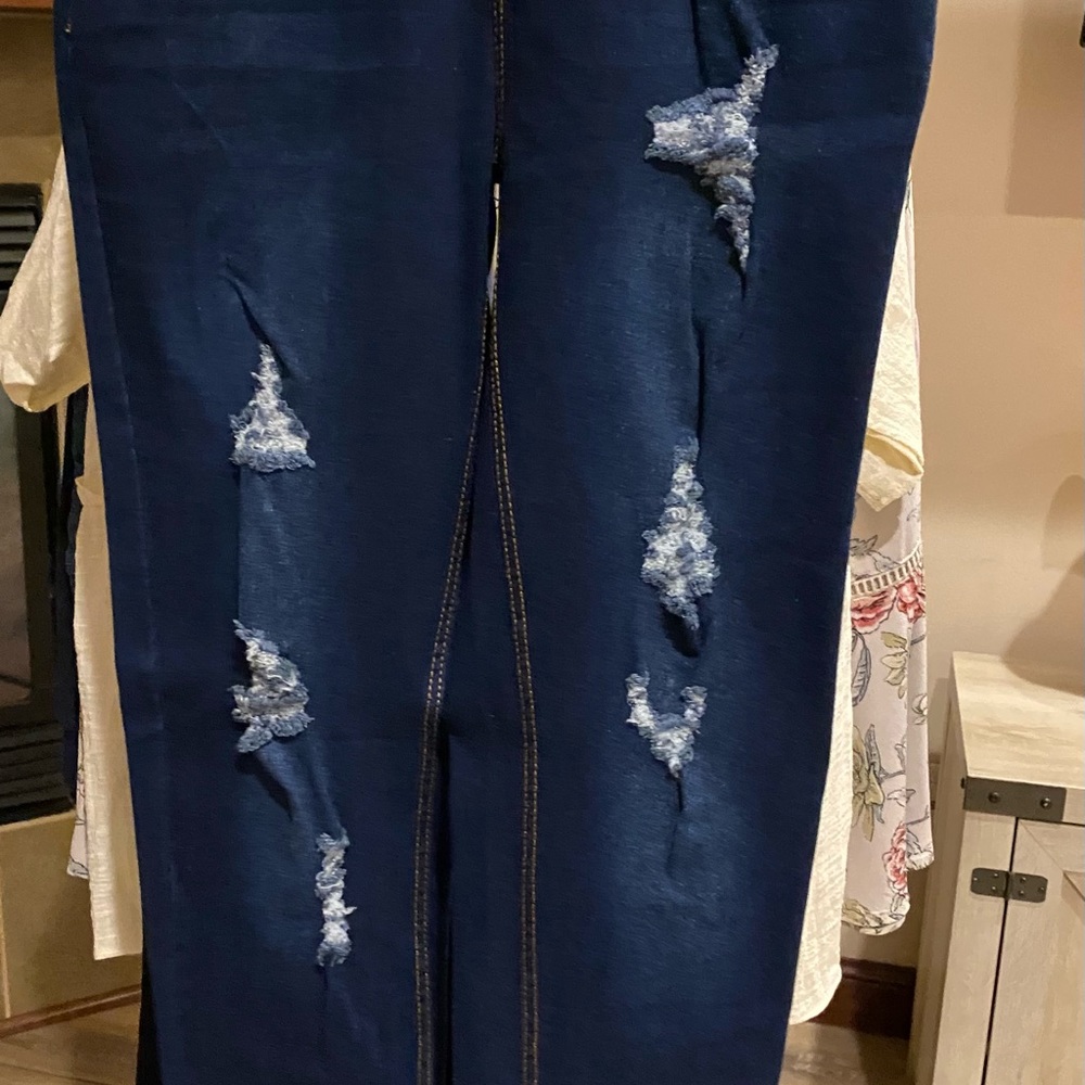 Adorable Distressed Pull-on Jeans!